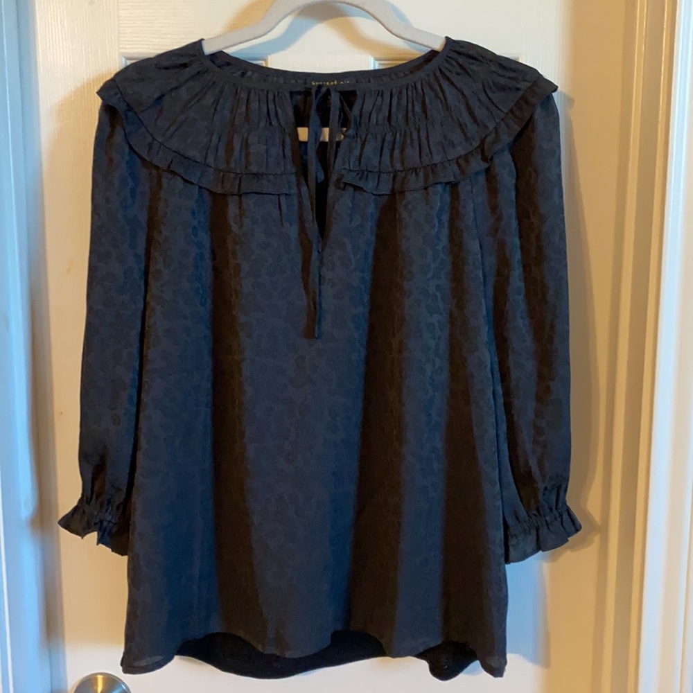 NWT Anthropologie - Current Air Los Angeles Bohemian style Black Blouse-size xs